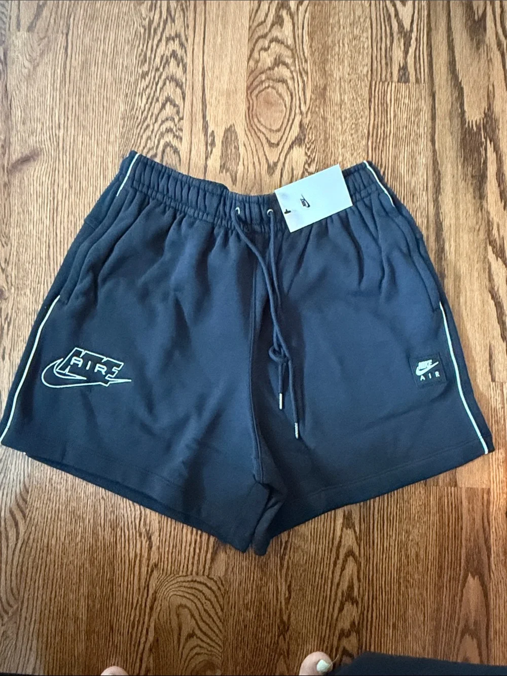 Nike air - Black Men’s fleece Shorts with White Logo